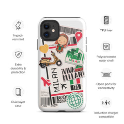 Milan Italy Italian Milano Italia  iPhone 14 13 12 11 Pro Max Plus Mini Phone Case Milano Italia iPhone X XS XR SE 7 8 iPhone case