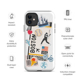 Boston Massachusetts American  Baseball iPhone 14 13 12 11 Pro Max Plus Mini Phone Case iPhone Tough Rugged Protective iPhone case