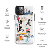 Boston Massachusetts American  Baseball iPhone 14 13 12 11 Pro Max Plus Mini Phone Case iPhone Tough Rugged Protective iPhone case