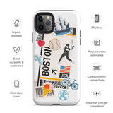 Boston Massachusetts American  Baseball iPhone 14 13 12 11 Pro Max Plus Mini Phone Case iPhone Tough Rugged Protective iPhone case