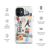 Boston Massachusetts American  Baseball iPhone 14 13 12 11 Pro Max Plus Mini Phone Case iPhone Tough Rugged Protective iPhone case