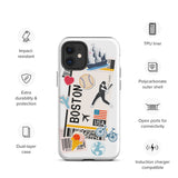 Boston Massachusetts American  Baseball iPhone 14 13 12 11 Pro Max Plus Mini Phone Case iPhone Tough Rugged Protective iPhone case
