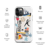 Boston Massachusetts American  Baseball iPhone 14 13 12 11 Pro Max Plus Mini Phone Case iPhone Tough Rugged Protective iPhone case