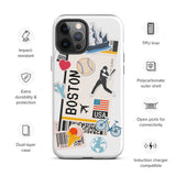 Boston Massachusetts American  Baseball iPhone 14 13 12 11 Pro Max Plus Mini Phone Case iPhone Tough Rugged Protective iPhone case