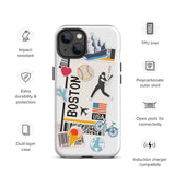Boston Massachusetts American  Baseball iPhone 14 13 12 11 Pro Max Plus Mini Phone Case iPhone Tough Rugged Protective iPhone case