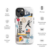 Boston Massachusetts American  Baseball iPhone 14 13 12 11 Pro Max Plus Mini Phone Case iPhone Tough Rugged Protective iPhone case
