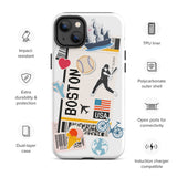 Boston Massachusetts American  Baseball iPhone 14 13 12 11 Pro Max Plus Mini Phone Case iPhone Tough Rugged Protective iPhone case