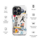 Boston Massachusetts American  Baseball iPhone 14 13 12 11 Pro Max Plus Mini Phone Case iPhone Tough Rugged Protective iPhone case