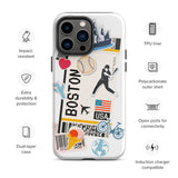 Boston Massachusetts American  Baseball iPhone 14 13 12 11 Pro Max Plus Mini Phone Case iPhone Tough Rugged Protective iPhone case