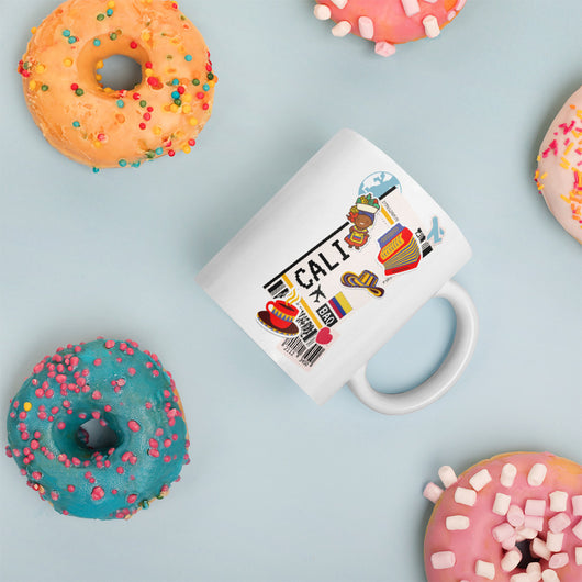 Cali Colombia Colombian Coffee Mug White Glossy Cup Personalized Custom City Name